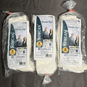 6 Pair Men's Large Footsmart Simcan Classic Dress Comfort Socks White New in Pkg